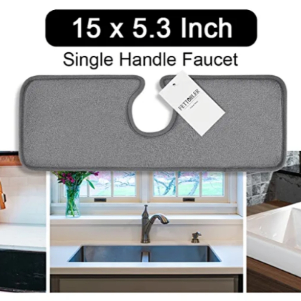 New in Bag Fettorler 2 pk Light Violet Single Faucet Absorption Mats, 15" x 5.3"